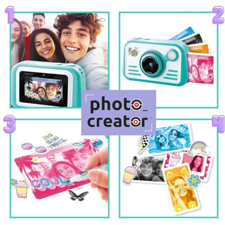 Canal Toys Photo Creator Instant Print Kamera 2.0, Digitalkamera mit Touchscreen, Flash, Ringlicht & Sofortdruck (Ohne Tinte) – Ideal für Fotos & Videos – Bild 4