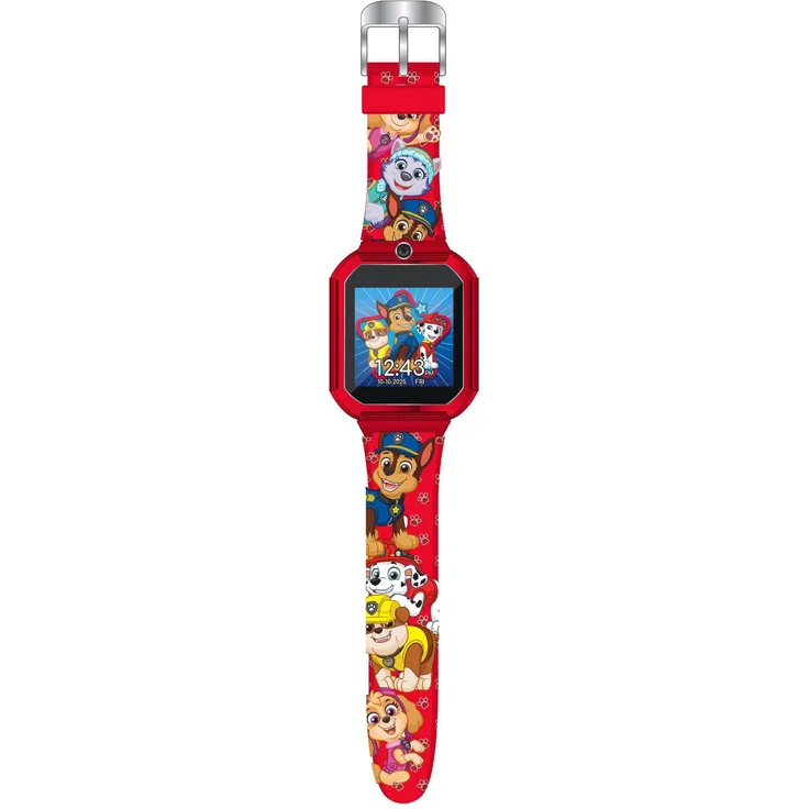 Accutime Paw Patrol Smartwatch Uhr, interaktive Kinderuhr mit 26 Spielen, spritzwassergeschützt, flexibles Silikonarmband