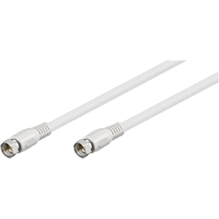 Goobay 50738 Sat Anschlusskabel, Antennenkabel, Koaxialkabel, F-Stecker auf F-Stecker,2-fach geschirmt, 2,5m, 80 dB, weiß – Bild 3