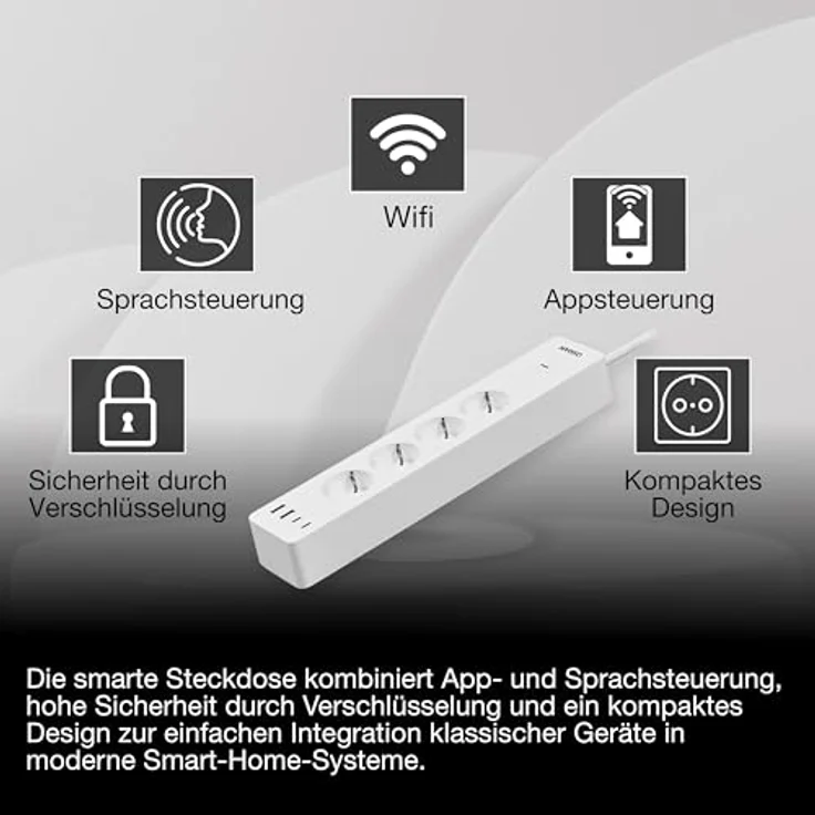 OSRAM SMART+Wifi 3-fach EU-Steckdosenleiste mit USB-Schnellladung, IP20-Schutz, App- und Sprachsteuerung, Energieüberwachung – Bild 3