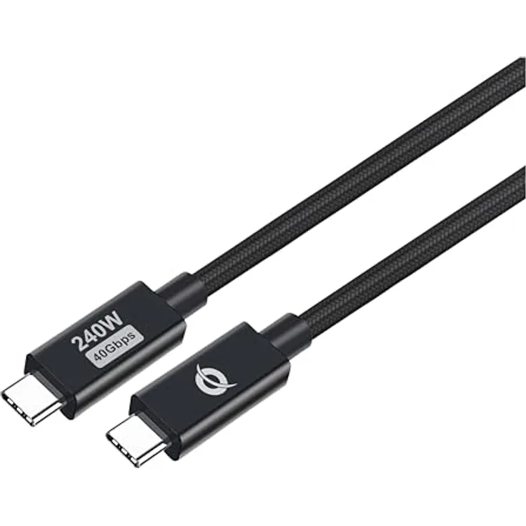 Conceptronic ETTA04B20, USB-C 4.0 Kabel, 2m Länge, 40 Gbit/s, 5A, schwarz
