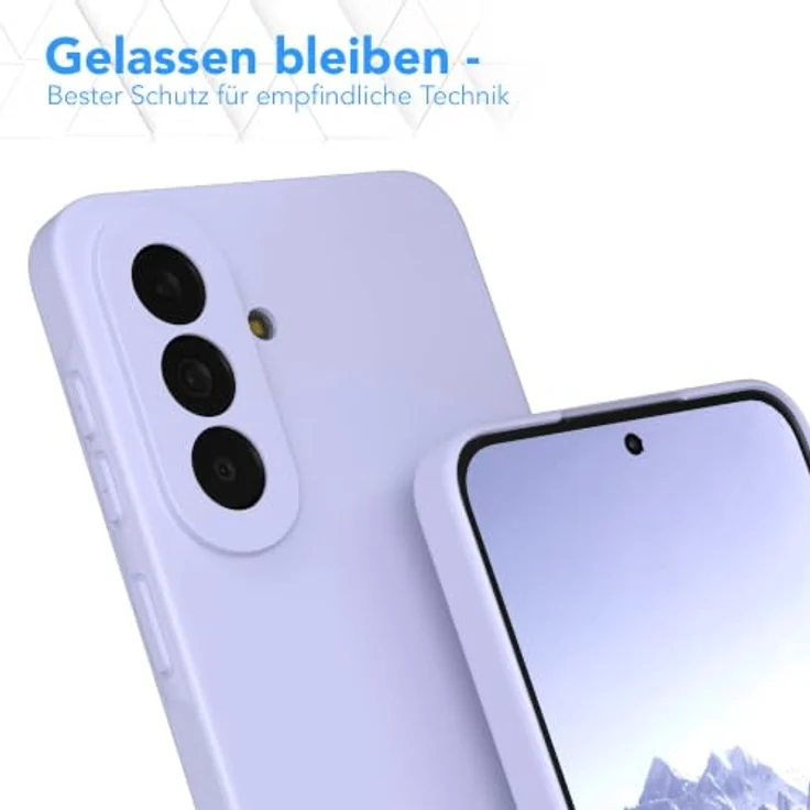 EAZY CASE Silikonhülle für Galaxy A57, dünn und stoßfest in Pastell Lavendel Blau, mit Kameraschutz und kratzresistentem TPU Cover – Bild 4