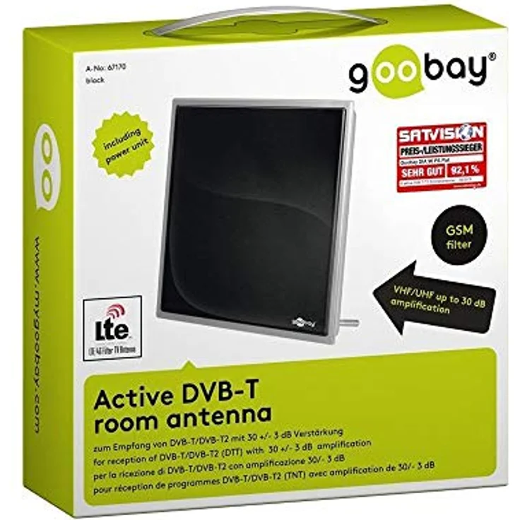 Goobay Dia 90 PS Flat Aktive DVB TV-Zimmerantenne inkl. Netzteil – Bild 4