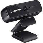 CANYON Webcam 1080p mit Abdeckung - Full HD USB Web camera Plug & Play - 360 ° Drehbare Web Kamera Kompatibel mit Windows für Streaming Videochat, Zoom, YouTube, Skype, zum Konferenz