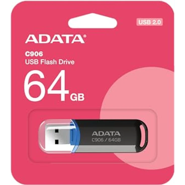 ADATA Classic Series C906, USB-Flash-Laufwerk mit 64 GB Speicher, USB 2.0, Schwarz – Bild 2
