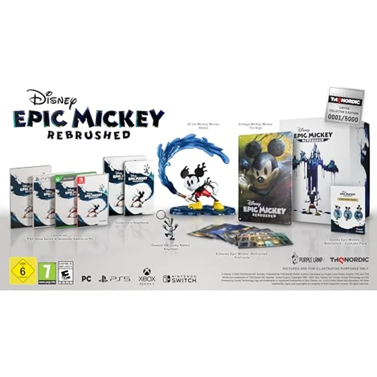 THQ Nordic Disney Epic Mickey: Rebrushed Collector's Edition - Nintendo Switch, inkl. 28cm Mickey Mouse Figur, verbesserte Grafik und Steelbook Sammlerstück – Bild 2
