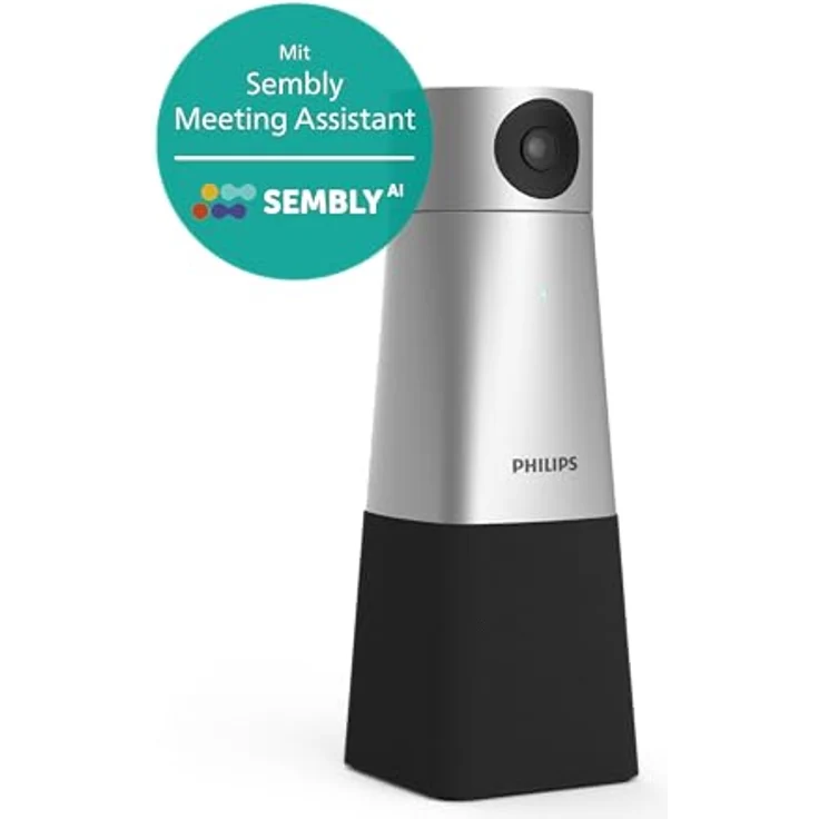 Philips SmartMeeting Konferenzkamera, 4K HD Webcam mit 360°-Aufnahmen, silber – Bild 4