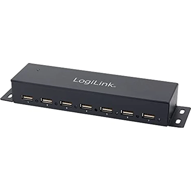 LogiLink UA0148 USB 2.0 HUB 7-Port, incl. Power Display, Full Metal Housing – Bild 2