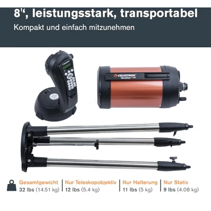Celestron NexStar 8 SE Teleskop 203/2032 Schmidt-Cassegrain (UK Version) – Bild 7