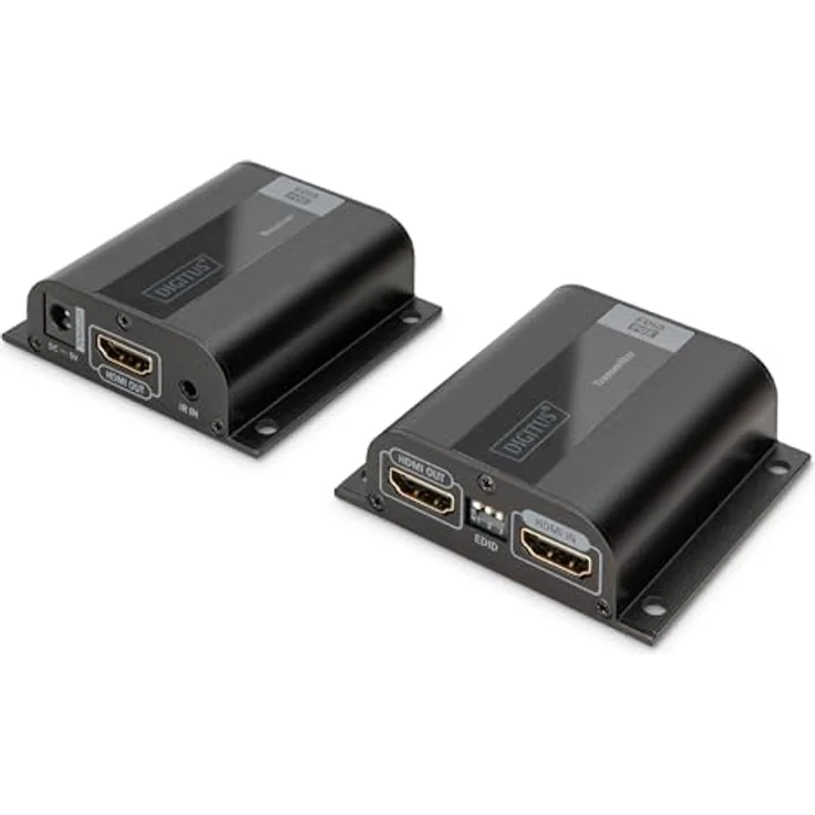DIGITUS Professional DS-55100-1 - HDMI Extender - Full HD - Set (Sender-Empfänger) - nur 1 Netzteil erforderlich - bis zu 50 m Reichweite - Patchkabel (Cat 6, Cat 6A, Cat 7) - schwarz – Bild 2