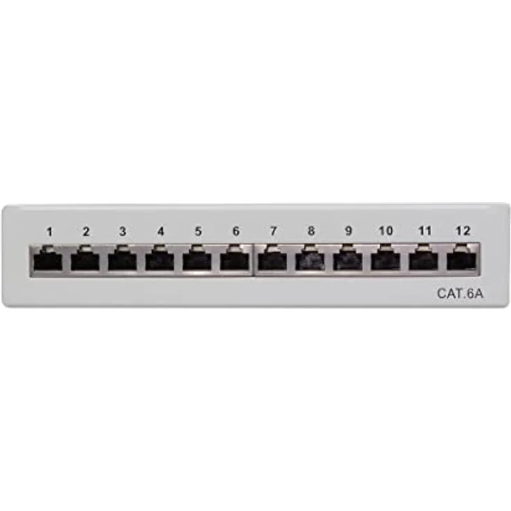 LogiLink NP0019, 12 Port Patch-Panel CAT 6a für 10 Gigabit Ethernet, Wand- oder Tischmontage – Bild 2