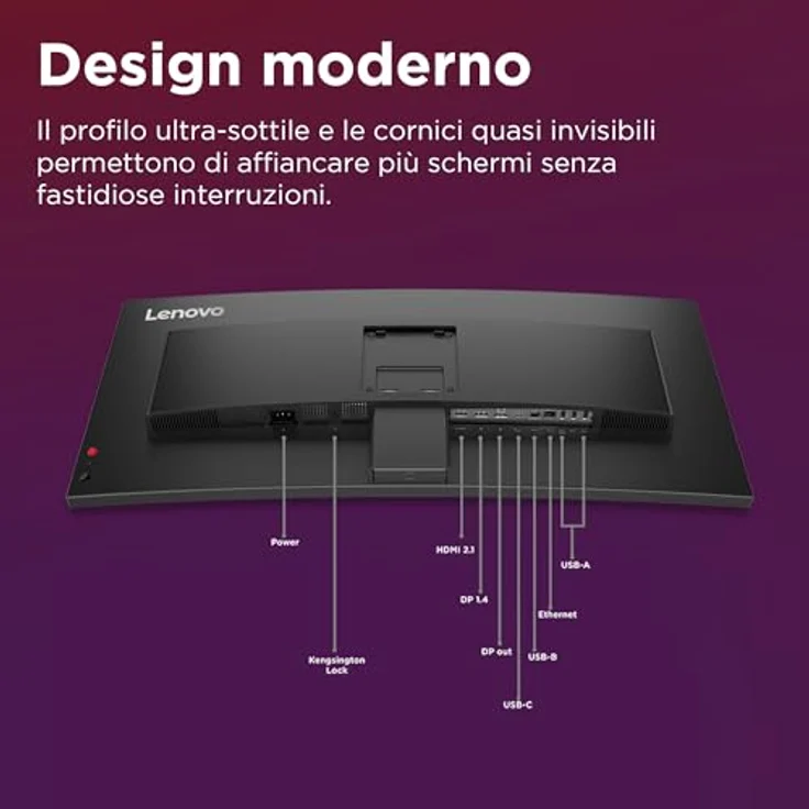 Lenovo ThinkVision P34WD-40, 34 Zoll gebogener LED-Monitor mit 3440 x 1440 Auflösung, 120 Hz, IPS, HDR10 und USB-C, finsternis schwarz – Bild 5
