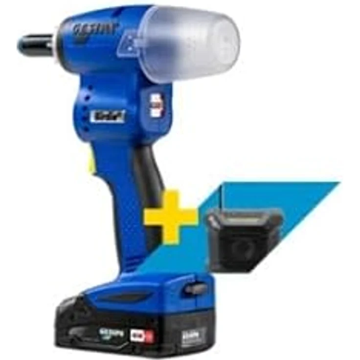 Gesipa Birdie on Air - Akkunietgerät inkl. 1x 2,0 Ah + 1x 4,0 Ah CAS-Akku, Ladegerät in L-Boxx mit Metabo-Baustellenradio – Bild 2
