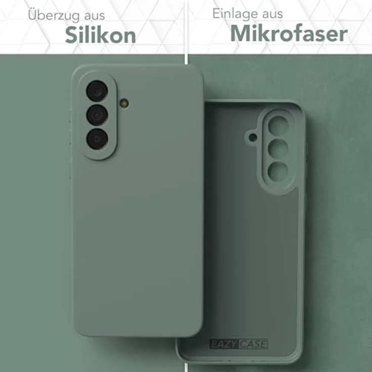 EAZY CASE Silikonhülle für Galaxy A37, Dunkelgrün, dünn, stoßfest mit Kameraschutz, kratzresistent und kabelloses Laden kompatibel – Bild 3
