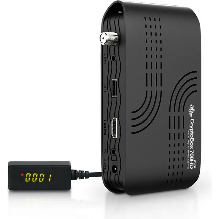 ab-com CR700HD MINI SAT-Receiver, Full HD 1080p Mediaplayer mit H.265 HEVC, Infrarotsensor und G-MScreen App