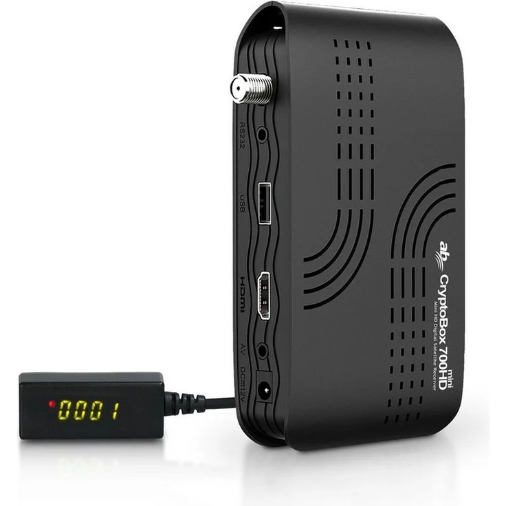 ab-com CR700HD MINI SAT-Receiver, Full HD 1080p Mediaplayer mit H.265 HEVC, Infrarotsensor und G-MScreen App