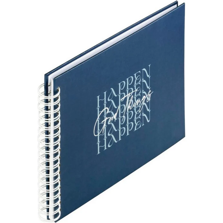 Hama Fotoalbum Spiralalbum "Good Things", 28x24 cm, 50 weiße Seiten, blauer Kunstdruck, FSC-zertifiziert – Bild 1