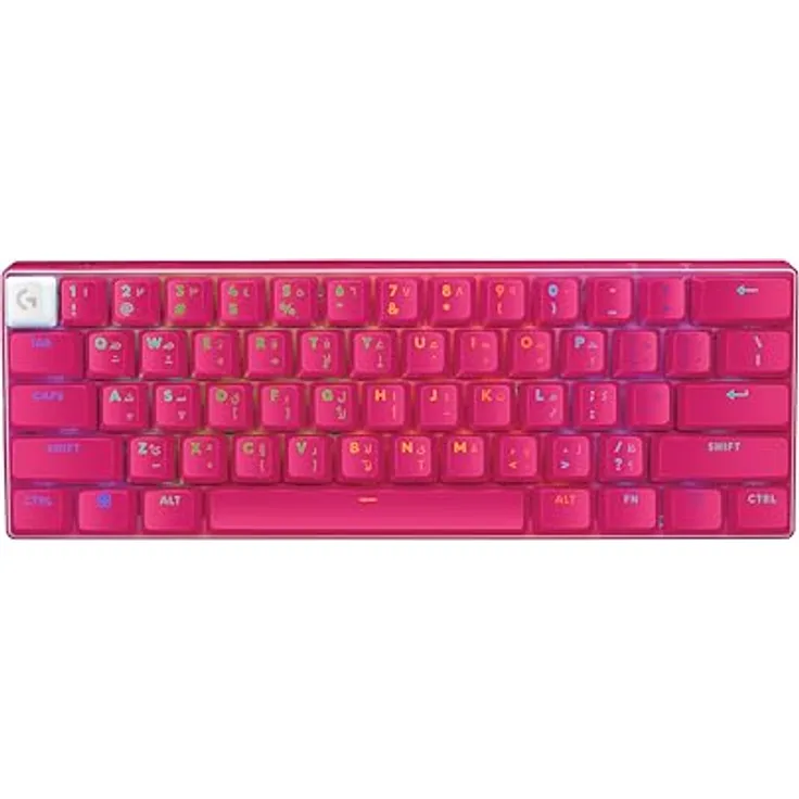 Logitech G PRO X 60 Lightspeed kabellose Gaming-Tastatur, QWERTY US international, Magenta