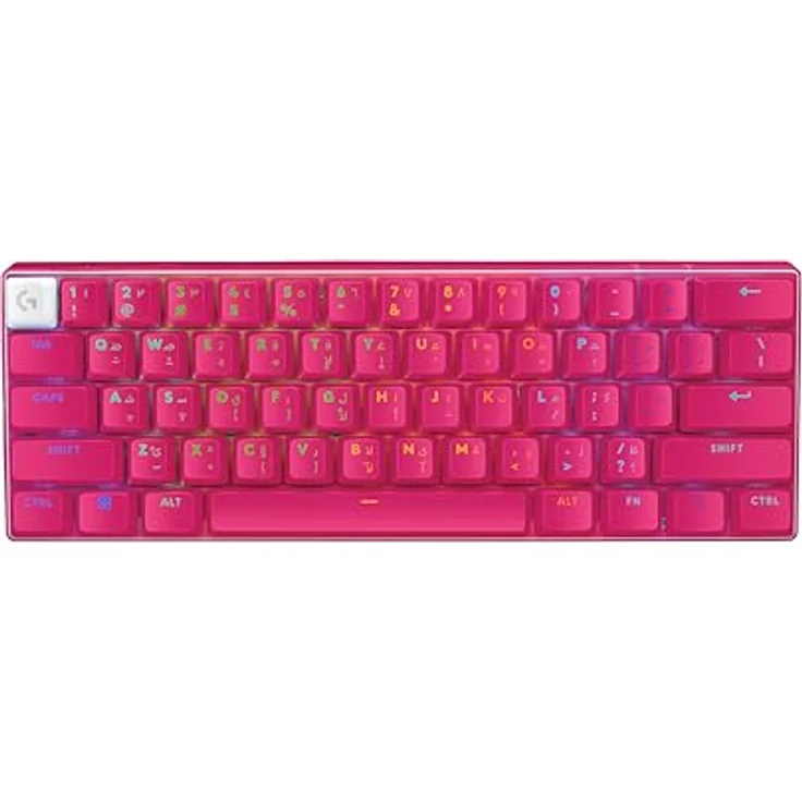 Logitech G PRO X 60 Lightspeed kabellose Gaming-Tastatur, QWERTY US international, Magenta
