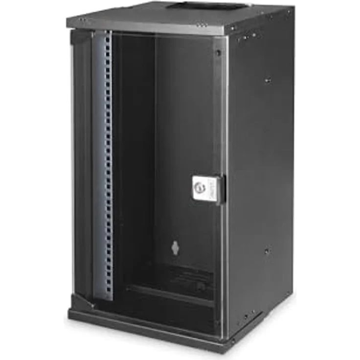 DIGITUS Netzwerk-Schrank 10-Zoll -12HE - Wandmontage - unmontiert - HxBxT 591x316x298mm - Traglast 30 kg - Nutztiefe 254mm - IP20 Schutzklasse - Schwarz – Bild 1