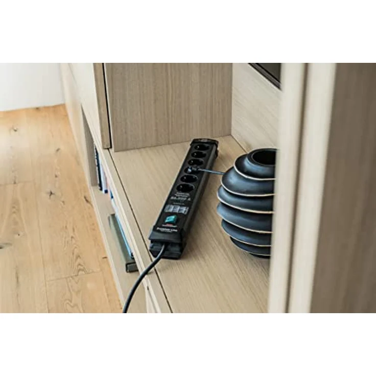 Brennenstuhl Premium-Line Steckdosenleiste 6-Fach mit Überspannungsschutz bis zu 26.000A (Mehrfachsteckdose mit 1,8m Kabel und mit Schalter, Steckdosenleiste Wandmontage, Made in Germany) schwarz – Bild 5