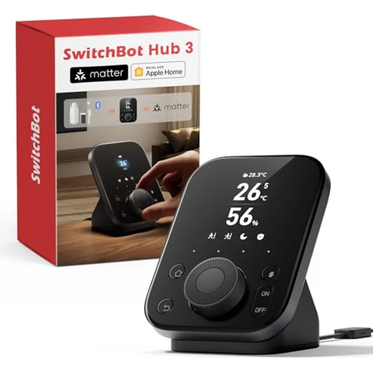 SwitchBot Hub 3, Smart Home Hub mit Matter Support, IR Bluetooth-Fernsteuerung, WLAN-Thermometer und Hygrometer, kompatibel mit Alexa, HomeKit und Google Home – Bild 1