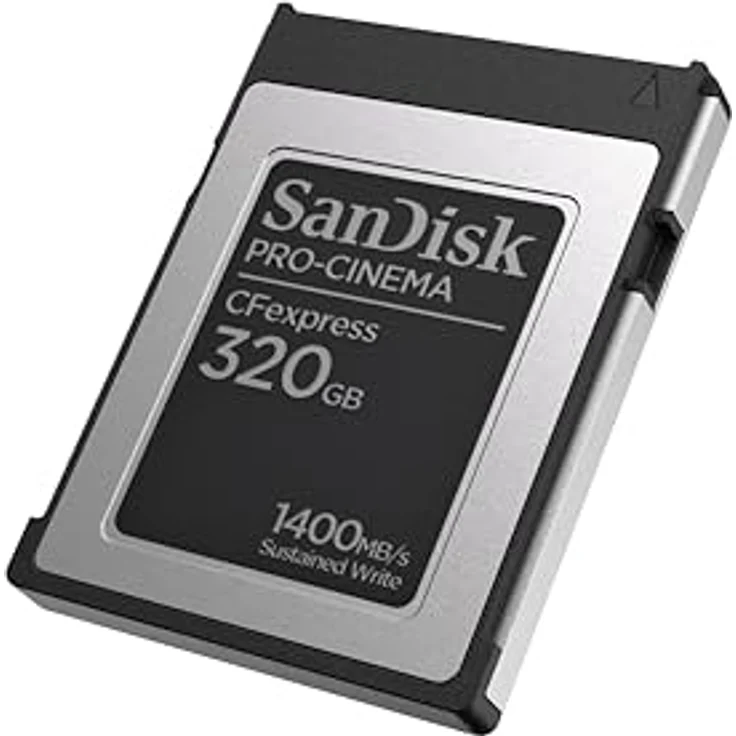 SanDisk PRO-CINEMA CFexpress-Type-B-Speicherkarte 320 GB (Für den Einsatz von Kinokameras mit CFexpress-Technologie, 8K Aufnahmen, bis zu 1.700 MB/s Lesen, Sturzresistenz von bis zu 1 Meter Höhe) – Bild 3