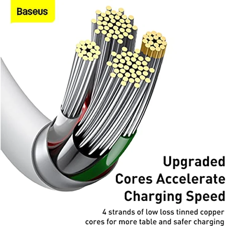 Baseus Superior USB-auf-Lightning Kabel, 2m, Schnellladung 2,4A, Weiß – Bild 4