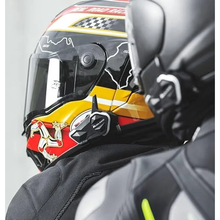 Midland C1585.01, Motorradintercom mit MESH- und Bluetooth-Technologie, wasserdicht IPX6, Reichweite 2000 m, 23 h Akkulaufzeit, Schwarz, Weiß – Bild 6