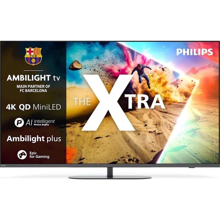 Philips 65MLED950, 65 Zoll 4K QLED Mini LED TV mit Ambilight Plus und P5 Engine, Schwarz