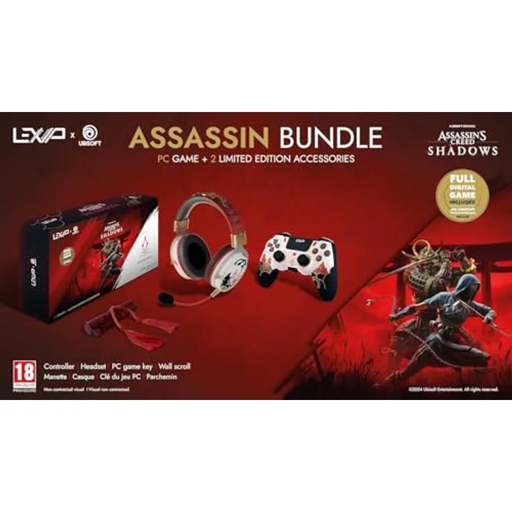 Lexip ASSASSIN’S CREED SHADOWS “ASSASSIN” Box, PC Game Headset und Controller Set mit SHADOWS Controller und Headset