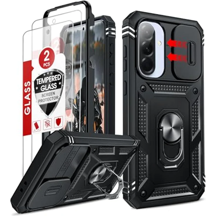 LeYi Panzerhülle für Samsung Galaxy A36 5G, Ständer Case mit Kameraschutz und schockabsorbierenden Eigenschaften – Bild 1
