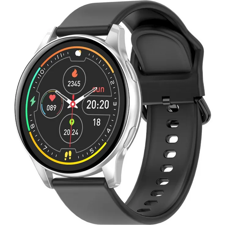 fontastic Altis Smartwatch, 1.50" Touch-Display, Herzfrequenz- und Blutsauerstoffmessung, in Schwarz oder Silber