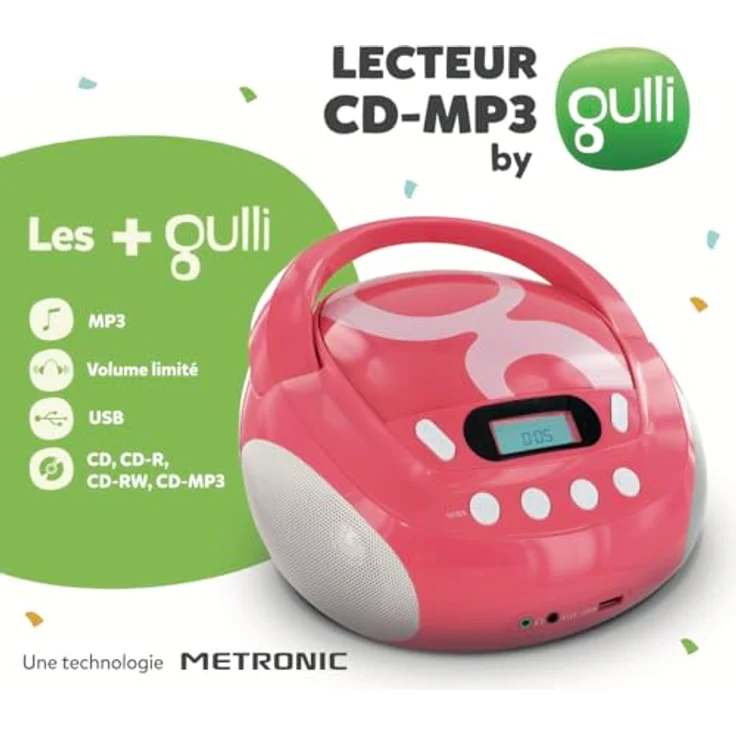 Metronic Gulli Radio-Tragbarer CD--MP3-Player für Kinder, mit USB-Port – Bild 10