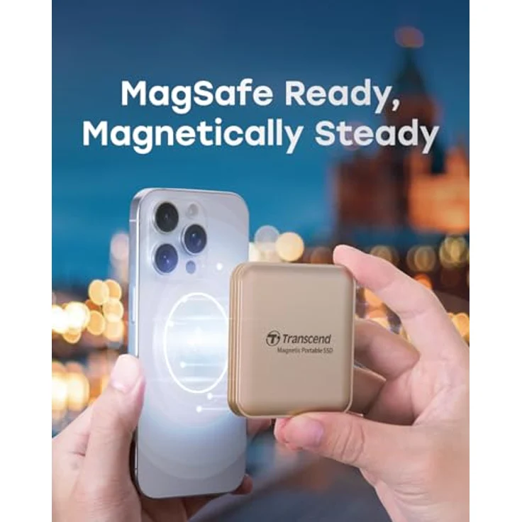 Transcend ESD420, Externe SSD mit 1 TB Speicher, Grau, ultraschnelle Übertragungsgeschwindigkeit bis zu 20 Gbps, kompatibel mit MagSafe iPhone-Modellen – Bild 3