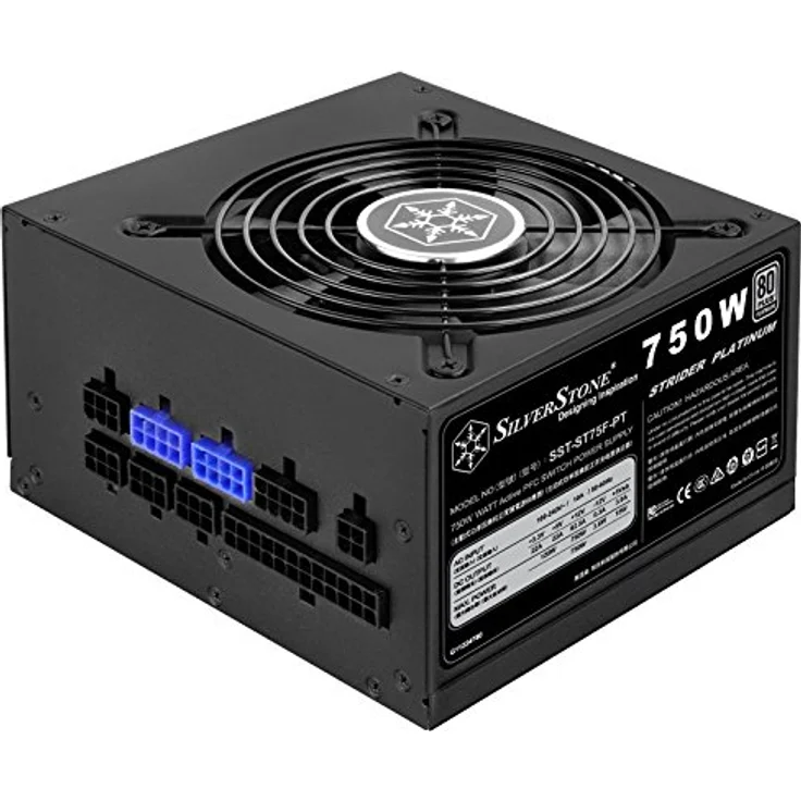 Silverstone SST-ST75F-PT v 1.1 - Strider Platinum Serie, 750W 80 Plus Platinum ATX flüsterleises PC-Netzteil mit 120 mm-Lüfter, 100% modular – Bild 3