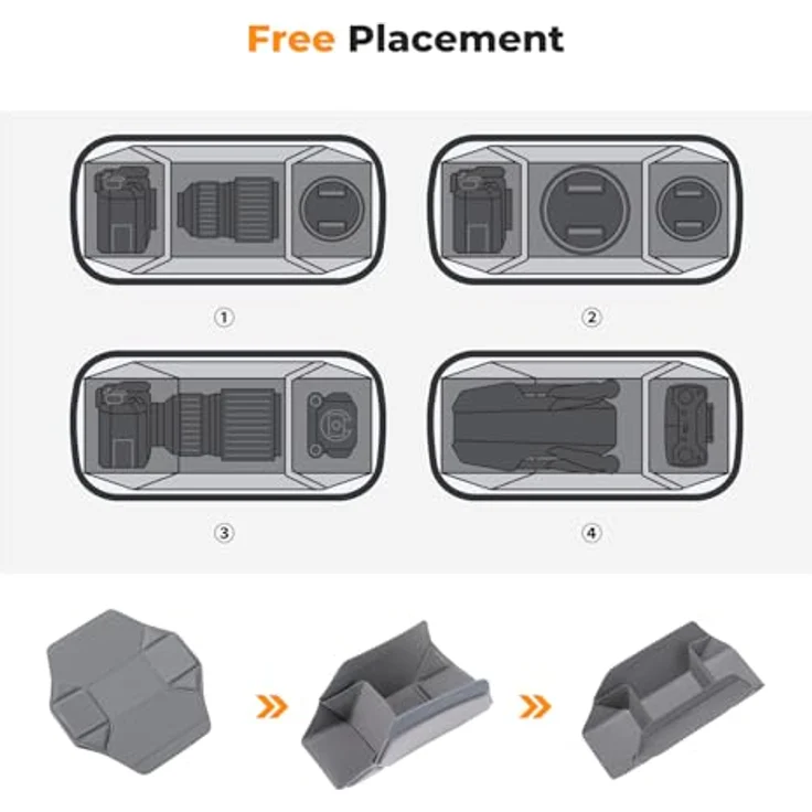 K&F CONCEPT Kamera-Rucksack, multifunktionale Schultertasche, wasserdicht, für Canon/Nikon/Sony/DJI Mavic, dunkle Grau, 7L Fassungsvermögen – Bild 3