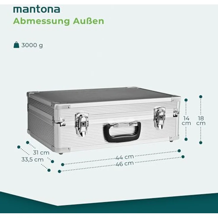 Mantona Aluminium Foto-Koffer Basic M, Silber – Bild 4