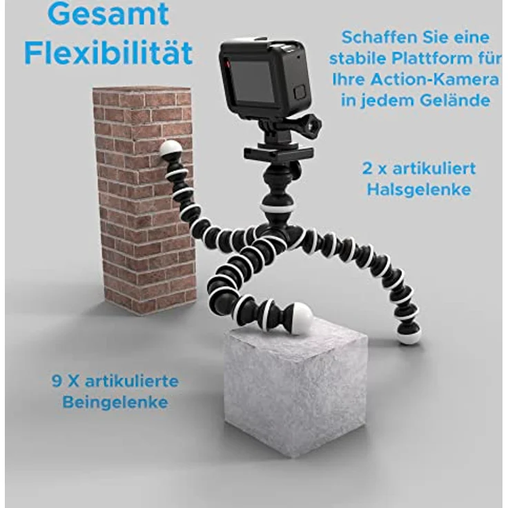 Digicharge Octopus Flexibel Stativ Halterung Ständer für GoPro Hero 8 7 6 5 4 3 Aktion Cam – Bild 4