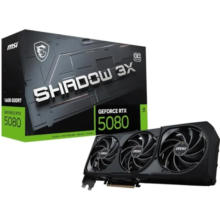 MSI GEFORCE RTX 5080 SHADOW 3X OC, 16GB GDDR7, PCIe 5.0, Multi-Monitor Unterstützung, Reacondicionado – Bild 2