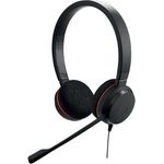 Jabra Evolve 20 Stereo Headset - Unified Communication Zertifizierte Kopfhörer für VoIP Softphone mit passiver Geräuschunterdrückung - USB-C/A - Schwarz