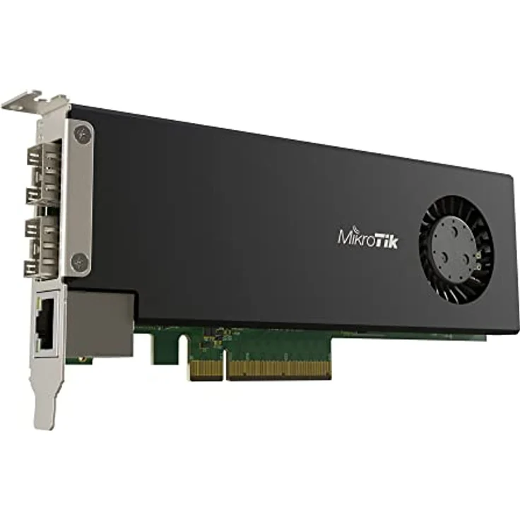 MikroTik CCR2004-1G-2XS-PCIe Adap 2xSFP28 1xGbE LP, Netzwerkkarte mit PCIe Adapter und 2x SFP28 Anschlüssen, blau – Bild 1