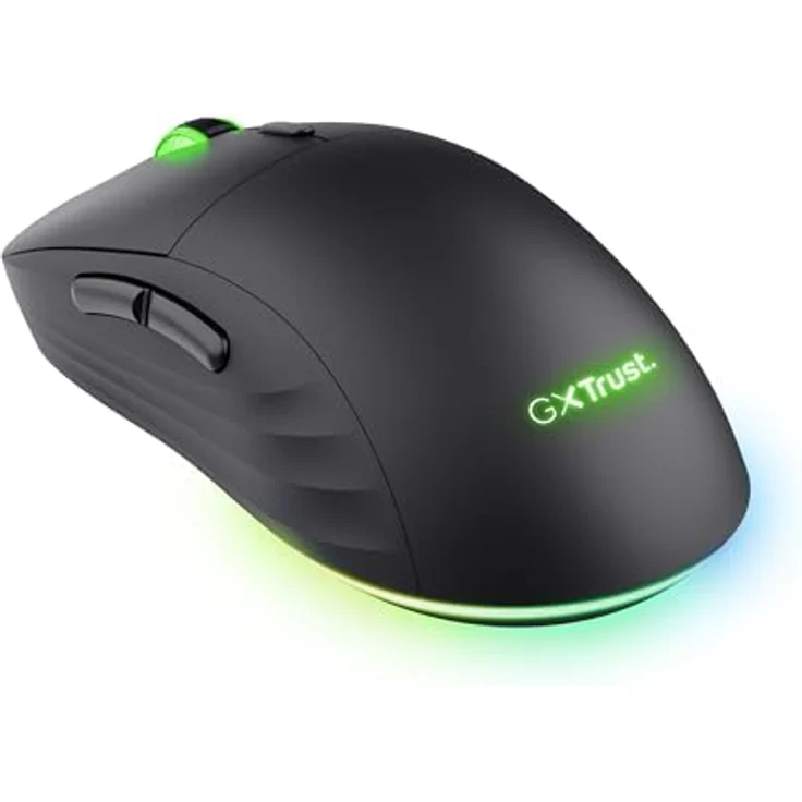 Trust Gaming GXT 927 Redex+ Gaming Maus Kabellos 25K DPI 2.4GHz 94 Stunden Akkulaufzeit, Kailh-Schalter, 6 Programmierbare Tasten, RGB Wiederaufladbare Gaming-Maus Laptop Computer – Schwarz – Bild 3