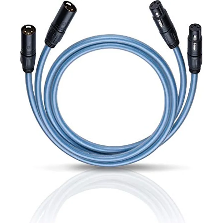 OEHLBACH XXL Series 2 X - High-End Audiokabel mit XLR-Stecker (Made in Germany, HPOCC, für CD-Player, Vor-/Endstufe) - 2 x 1 Meter blau