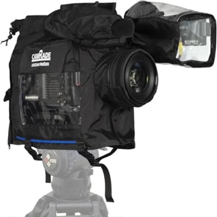 camRade rainCover Medium, Universeller Regenschutz für digitale Film- und Vollformatkameras, transparent – Bild 1