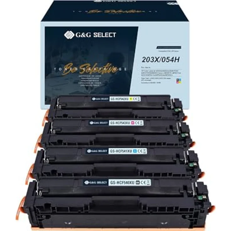 G&G Select Toner, Kompatibles Kombi-Pack für HP 203X, schwarz, cyan, magenta, gelb, hohe Druckqualität – Bild 1