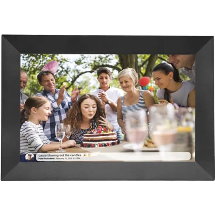Denver PFF-1024BLACK Digitaler Bilderrahmen 25,7 cm (10,1 Zoll) mit Wi-Fi, Timer, Foto-Software zum Versenden von Fotos von der mobilen App auf den Rahmen, Auflösung: 1280 x 800 cm, Schwarz