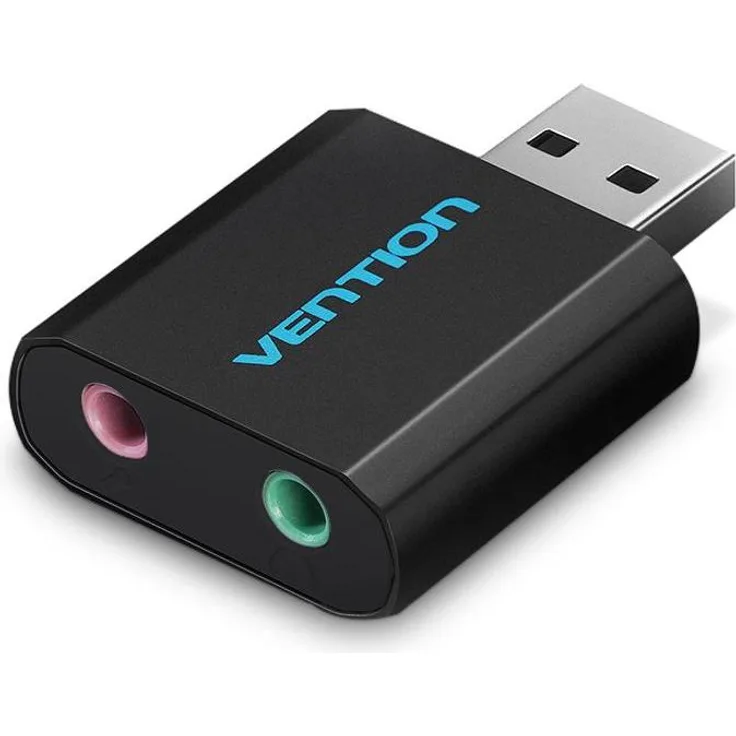Vention VAB-S17-B, USB Soundkarte mit Geräuschunterdrückung, Schwarz