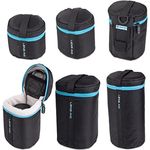 LENS-AID Objektivtasche dick gepolstert: Objektiv-Schutzhülle mit Reißverschluss und Gürtelschnalle