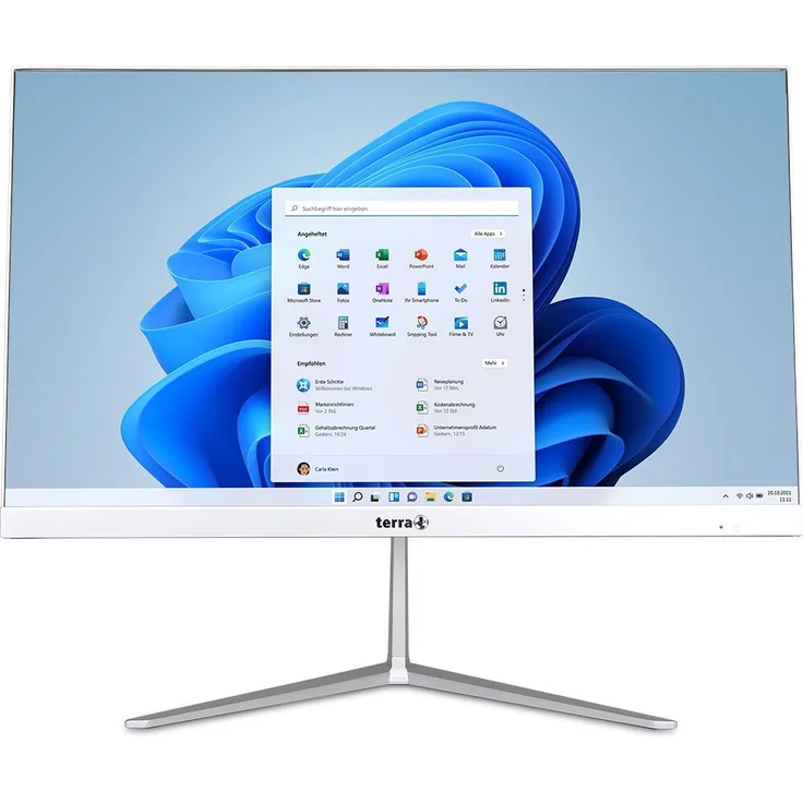 Terra PC-HOME 1001386 - All-in-One mit Monitor, Core i3 4,4 GHz, 8 GB RAM, 500 GB NVMe, silber/schwarz